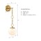 Designers Fountain Wine Flower 7 in. 1-Light Brushed Gold Wall Sconce with White Art Glass Shade and Adjustable Chain D329M-WS-BG - alternate 4